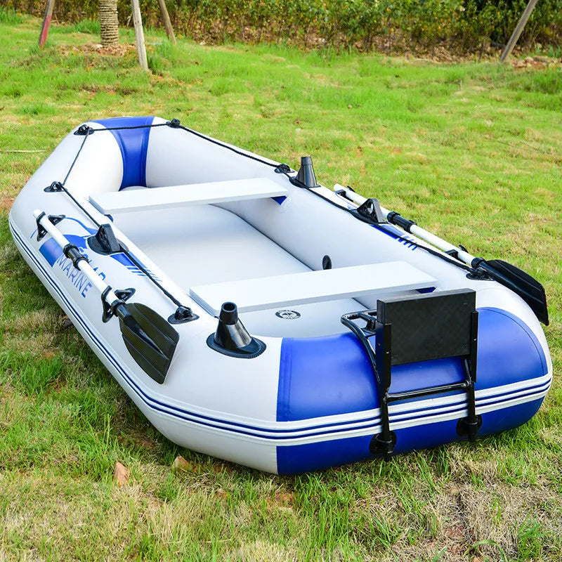 3 Person 230 CM Inflatable Fishing Boat Rowing Kayak Canoe Hovercraft Dinghy Air Mat Bottom Outdoor Water Sport