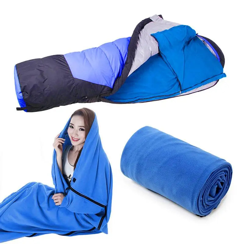 Winter Sleeping Bag Portable Fleece Sleeping Bag Fleece Liner Lightweight Tent Bed For Outdoor Camping Hiking Backpacking