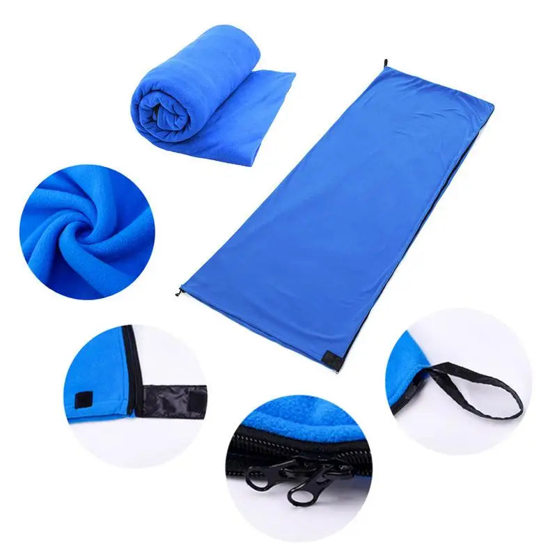 Winter Sleeping Bag Portable Fleece Sleeping Bag Fleece Liner Lightweight Tent Bed For Outdoor Camping Hiking Backpacking