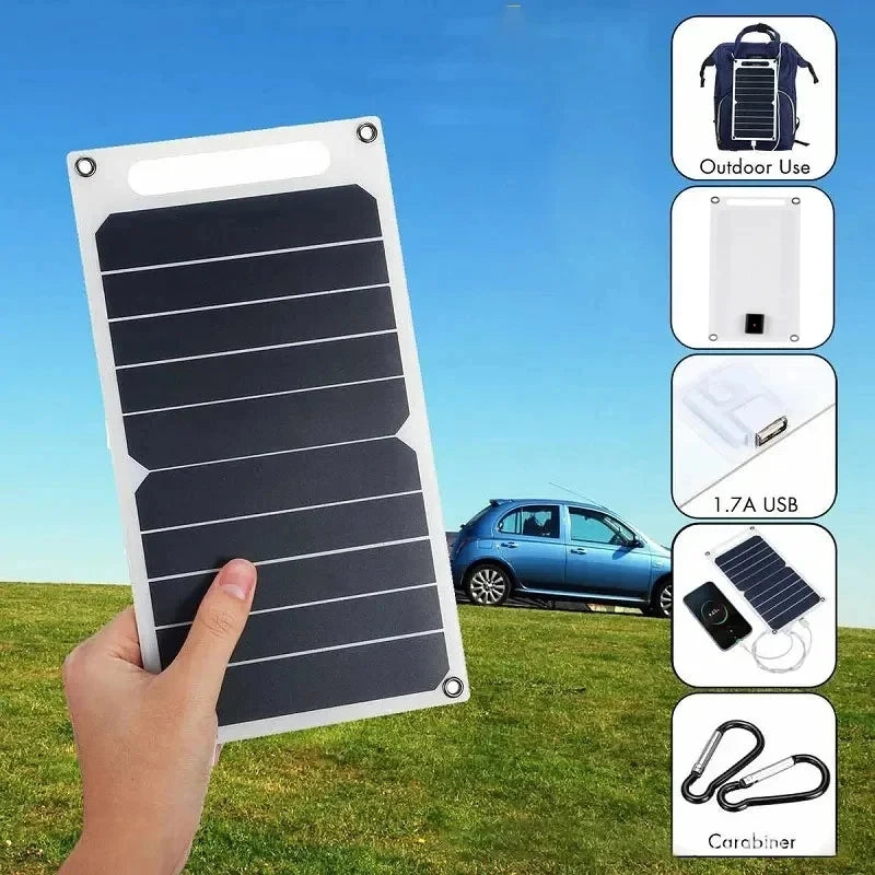 30W Solar Panel With USB Waterproof Outdoor Hiking And Camping Portable Battery Mobile Phone Charging Bank Charging Panel