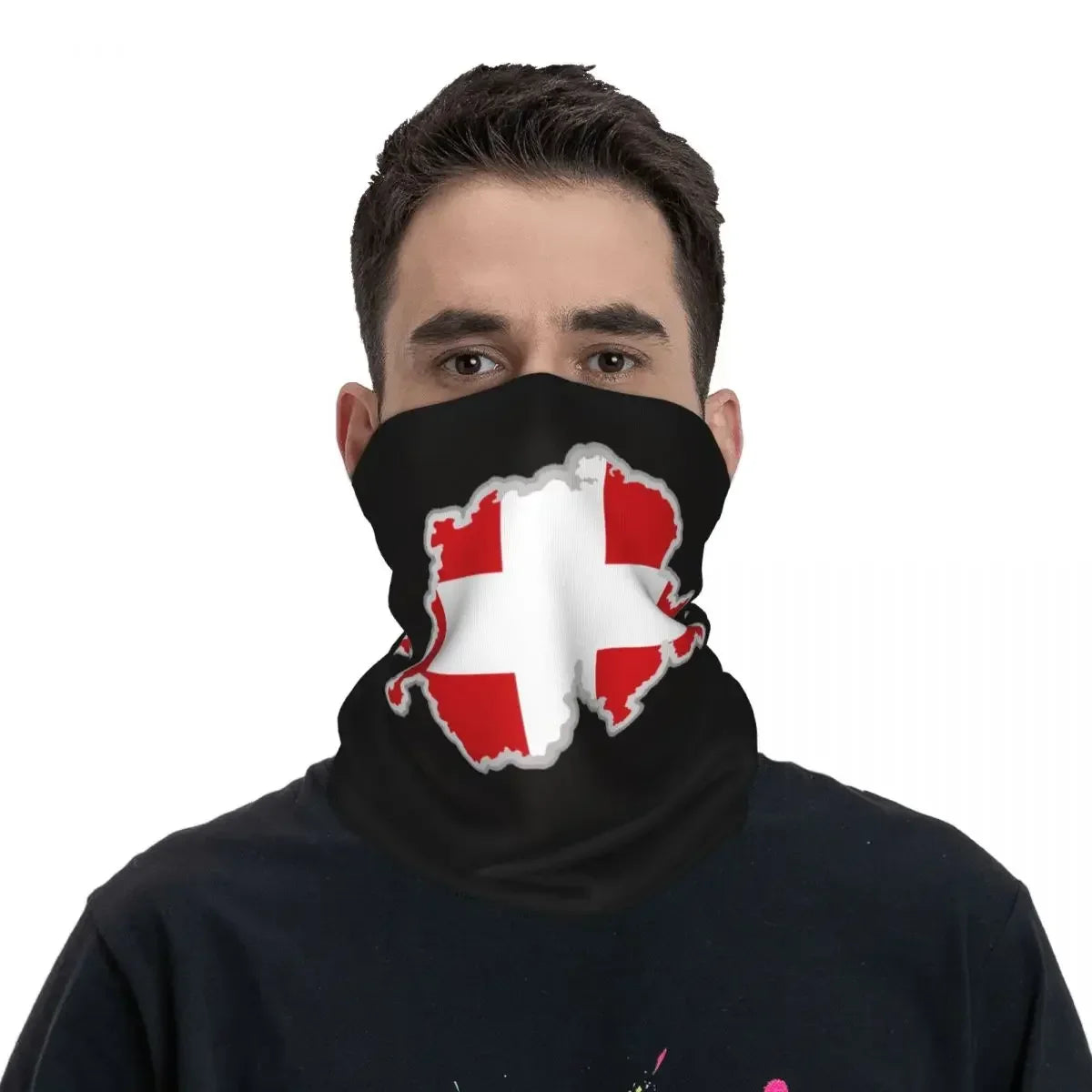 Swiss Switzerland Flag Bandana Neck Gaiter Printed Magic Scarf Multi-use Cycling Scarf Hiking Fishing For Men Women Adult